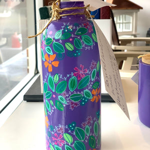 Riehl Artisans - Hand-Painted Bottle #7 - Purple w/Floral Motif