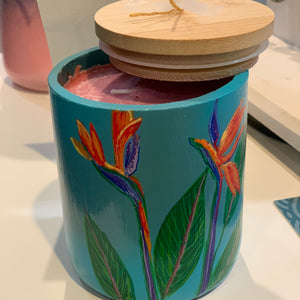 SALE - Riehl Artisans - Hand-Made Scented Candle - Teal Bird of Paradise