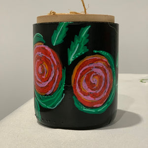 SALE - Riehl Artisans - Hand-Poured & Hand-Painted Scented Candle - Black