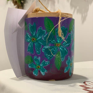 SALE - Riehl Artisans - Hand-Poured & Hand-Painted Scented Candle - Purple & Wine